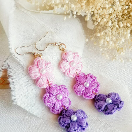 Brincos Pendentes Longos com Flores