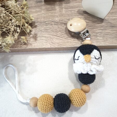 Prendedor de chupeta Pinguim Tux