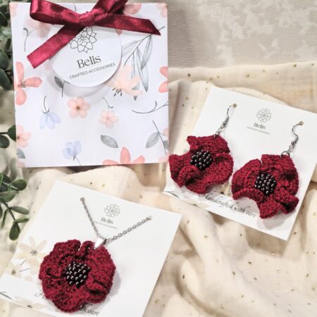 Conjunto Colar & Brincos “Papoila de Flandres”