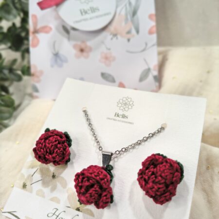 Conjunto Colar & Brincos “Rosa”