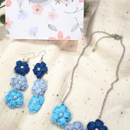 Conjunto Colar & Brincos Flores ao Vento